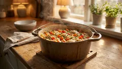 Rychlé kuře s rýží a mraženou zeleninou: chutná večeře bez stresu